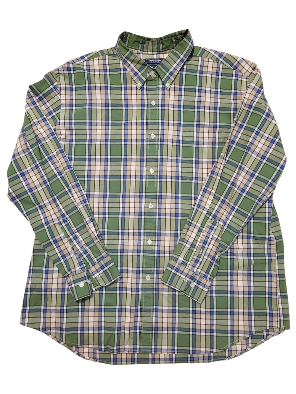 Saddlebred Men's XL Stretch Oxford Plaid Button-Down Shirt